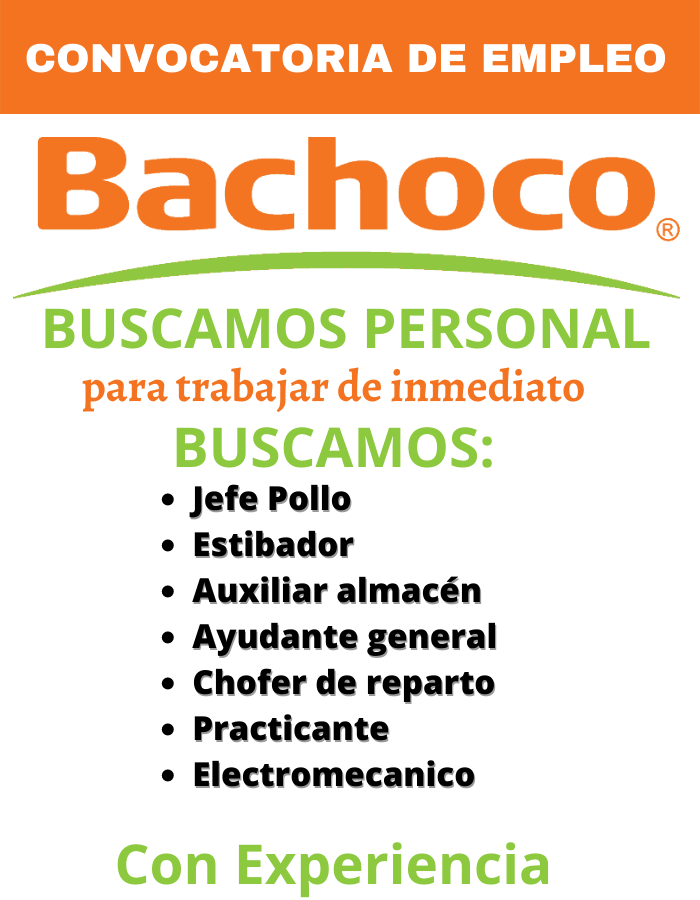 Bachoco tiene varios trabajos disponibles: